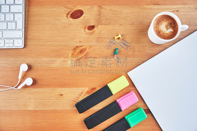 办公用品,书桌,多样,平铺,办公室,留白,水平画幅,图钉,组物体,乡村风格