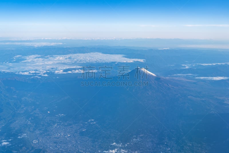 富士山,特写,天空,都市风景,蓝色,bird's eye,箱根园,御殿场市,富士宫,云