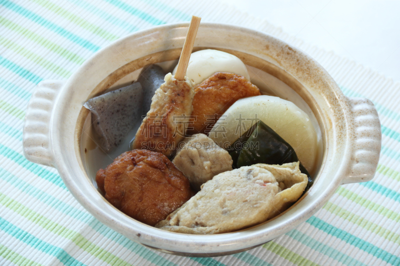 关东煮,昆布,蔬菜,天麸罗,五目鱼饼,日本食品,食品,自制的,份量,蒟蒻