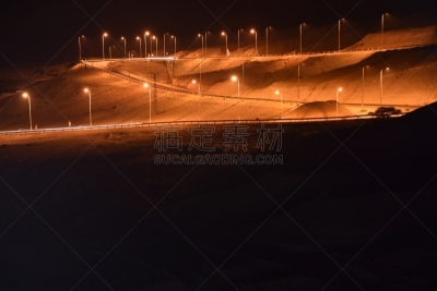 夜晚,山路,沟壑,水平画幅,山,无人,交通,曙暮光,海岸地形,户外