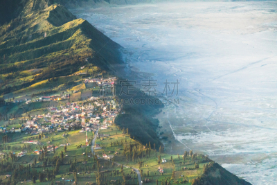 风景,背景,火山,婆罗摩火山,塞梅鲁火山,早晨,名声,少量物体,排列