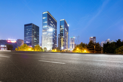 建筑外部,现代,空的路,杭州,浙江省,商务,城市生活,空的,沥青,交通
