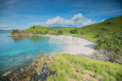 海滩,库莫度,印度尼西亚,粉色,风景,纳闽,水,天空,美,群岛