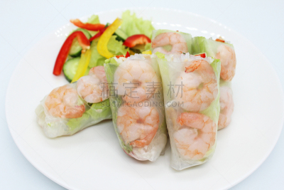 春卷,虾,生食,手工卷,剪贴路径,蔬菜,清新,背景分离,莴苣,日本食品