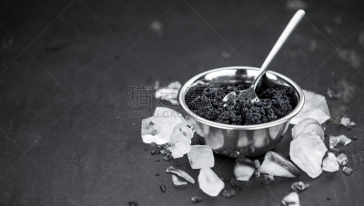 特写,石片,黑鱼子酱,块状,选择对焦,鱼子,寿司,清新,自然界的状态,鲟
