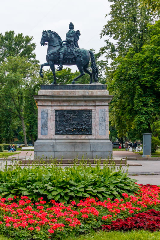 Monument to Peter the Great near St. Michael's Castle in St. Petersburg, Russia