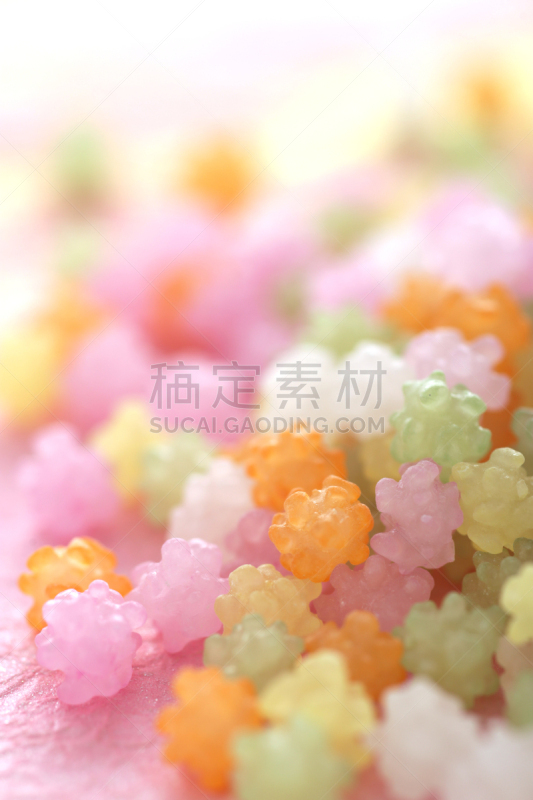 色彩鲜艳,日本,传统,糖果店,果冻,日本点心,珊瑚色,橙色,皱霰,传统节日