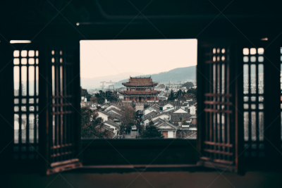 古城,大理,窗户,水平画幅,建筑,无人,全景,户外,云南省,都市风景