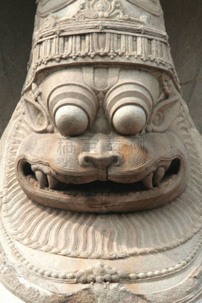 人的眼睛,亨比,卡纳塔克邦,人的鼻子,残酷的,人的牙齿,眼球,石头,人的脸部,印度