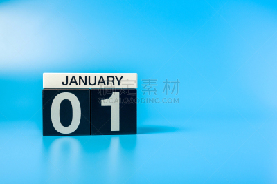 月,新年前夕,新年,冬天,日历,圣马洛,蓝色背景,第1天,商务