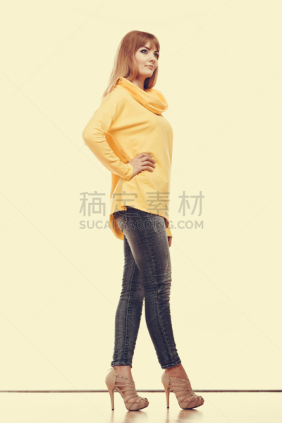 女人,酷,全身像