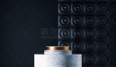 底座,三维图形,大理石,白色,黑色背景
