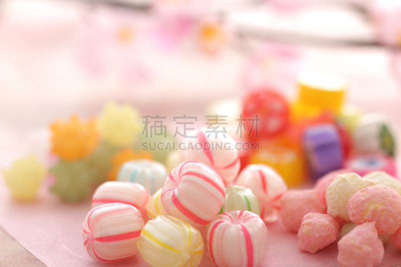 色彩鲜艳,日本,传统,糖果店,果冻,日本点心,珊瑚色,橙色,皱霰,传统节日