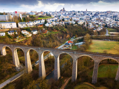General view of Rodez with Gascarie Viaduct