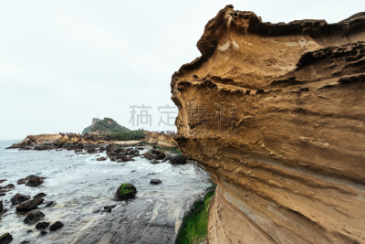 野柳地质公园,海岸线,岩石,海洋,地形,被侵蚀的,斗篷,蜂窝,特写