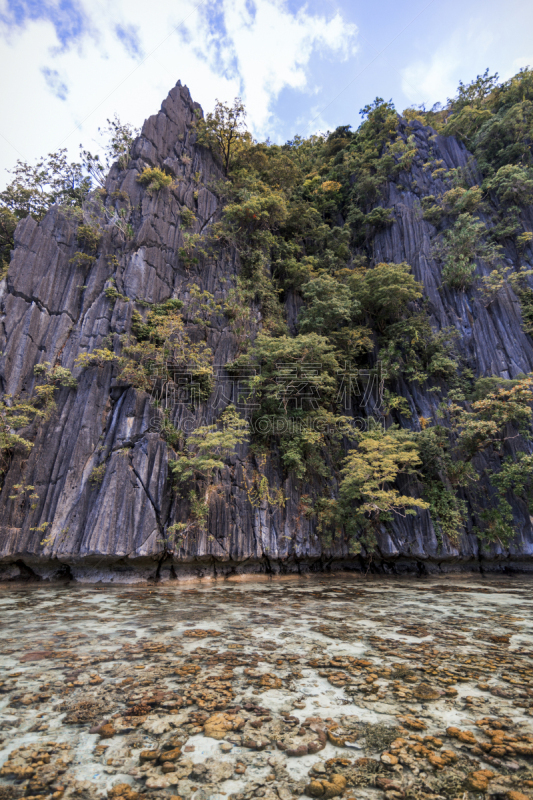 悬崖,菲律宾,高处,泻湖,看风景,船,一对