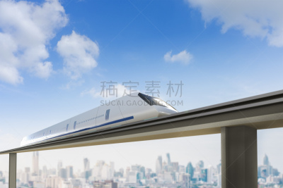 城市,火车,技术,迅速,交通方式,现代,地铁,天空,绘画插图,高处