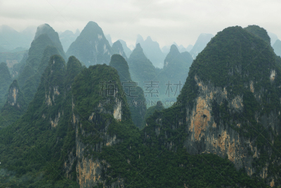 山,山脉,喀斯特,漓江,美,水平画幅,高视角,美人,户外,阳朔