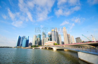 新加坡市,黄昏,鱼尾狮,滨海湾 ,新加坡,城市天际线,夜晚,无人,户外,滨水