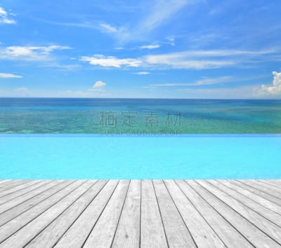无边际泳池,海洋,空的,木制,鸡尾酒,车站月台,从上面看过去,浮式平台,水,天空