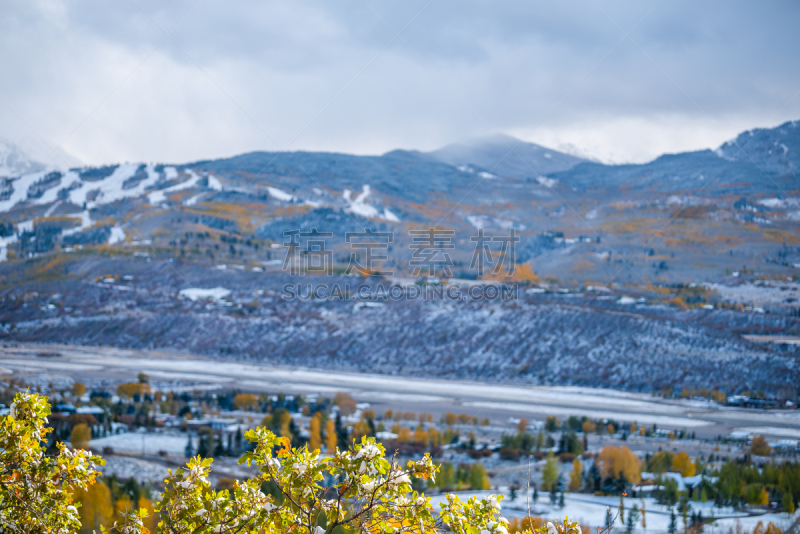 2019,秋天,科罗拉多州,暗色,咆哮叉山谷,季节,雪,洛矶山脉,高视角,十月