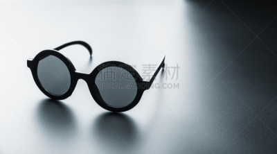 小丑眼镜,黑色,圆形,水平画幅,无人,近视,组物体,塑胶,特写,人的脸部