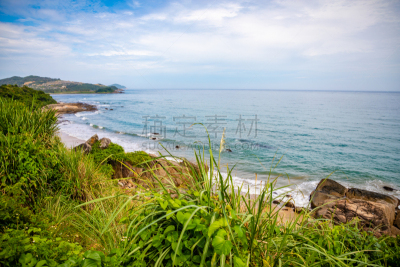 风景,海南省,海滩,自然美,海湾,面向陆地,横截面,平视角,云景,环境