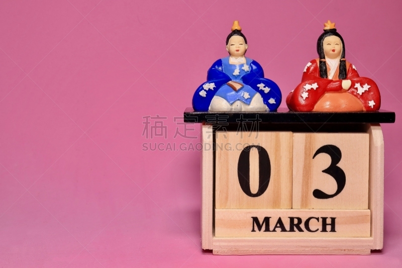 日历,可爱的,传统,和服,事件,传统节日,色彩鲜艳,女儿节,用鼻掘,日本