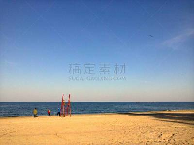 曙暮光,红色,救生椅,海滩,罗马尼亚,椅子,海岸线,波浪,户外,天空
