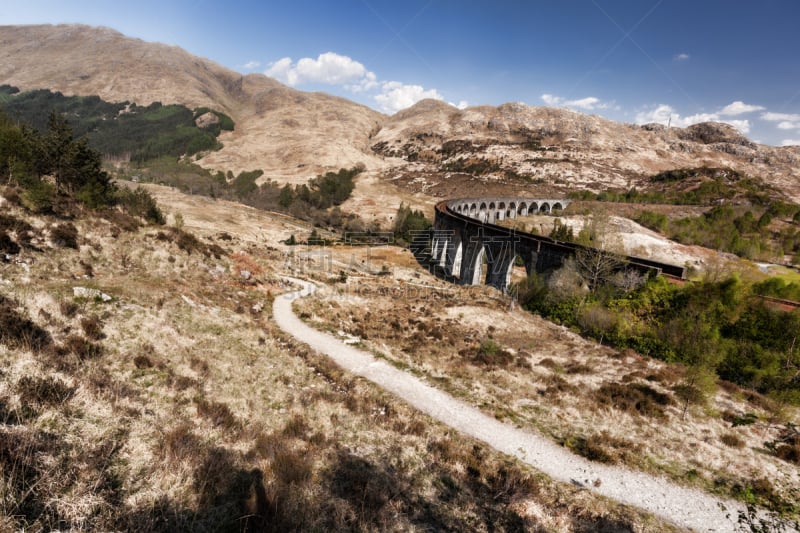 苏格兰,高架桥,格伦菲南地区,车站月台,旅途,陶工,英国,著名景点,古典式,夏天