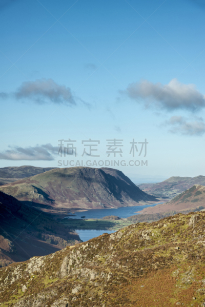 秋天,巴特米尔,宏伟,地形,山顶,,高处,英格兰湖区,边界,草垛