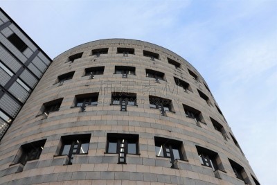 La bibliothèque et médiathèque nommée François Mitterrand à Villeurbanne - Vue extérieure - Ville de Villeurbanne - Département du Rhône - France
