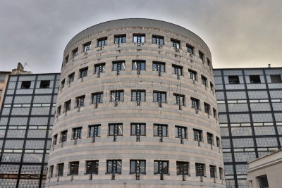 La bibliothèque et médiathèque nommée François Mitterrand à Villeurbanne - Vue extérieure - Ville de Villeurbanne - Département du Rhône - France