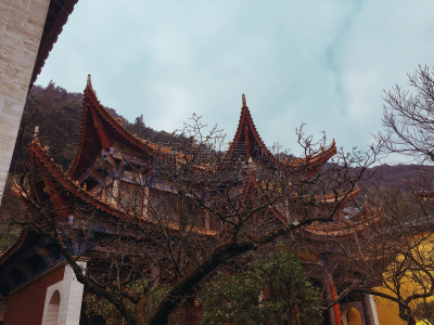 Architectural details of Huating Temple (Kunming, Yunnan, China)