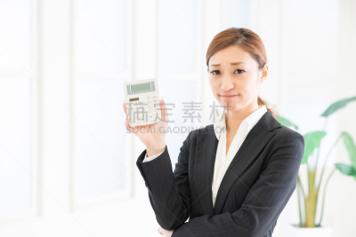 女商人,计算器,平衡折角灯,活力,事件,津贴,商业活动,朝鲜半岛,日本人,仅女人