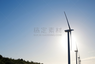 风轮机,天空,蓝色,背景,风,环境,云,环境保护,自然现象,能源