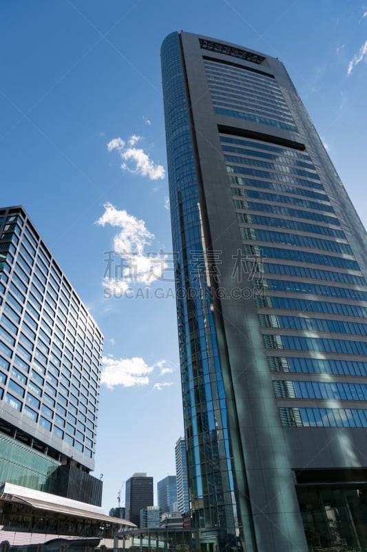 都市风景,东京,汐留区,摄像机拍摄角度