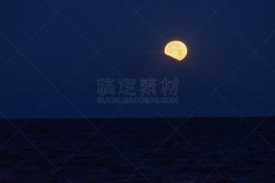 月亮,富士山,天空,水平画幅,云,无人,曙暮光,户外,千叶县,光
