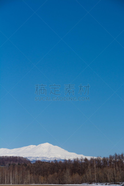 天空,春天,山,森林,青绿色,厚的