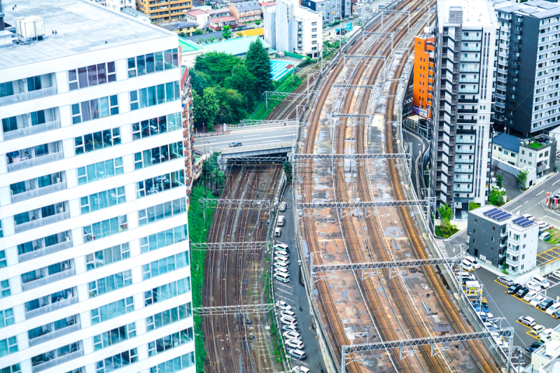 城镇景观,仙台,城市生活,交通,交通方式,著名景点,铁轨轨道,观测点,河流,户外