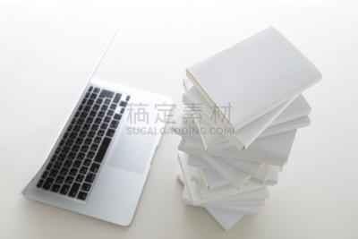 白色,书,笔记本电脑,垒起,科学家,技术,丰富,堆,风格
