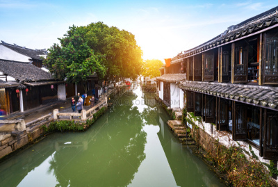 远古的,风景,苏州,周庄,乌镇,古董,园林,河流,运河,户外