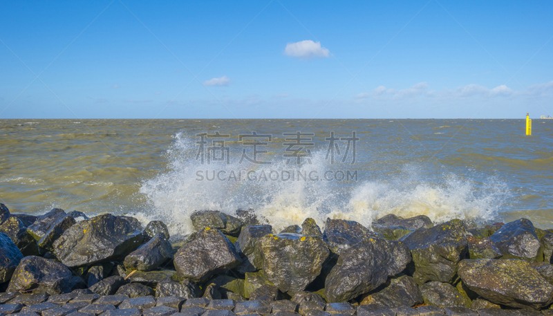 暴风雨,日光,水,冬天,湖,堤岸,上升