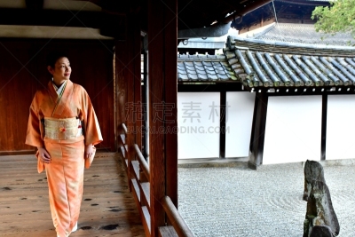 星和园,和服,京都府,日本人,女人,rinzai禅宗佛教,东福寺,日本式短袜,枯山水,东方石景花园