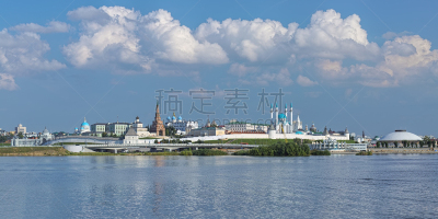 全景,鞑靼斯坦共和国,喀山克里姆林宫,俄罗斯,世界遗产,草,圆顶建筑,河流,喀山,户外
