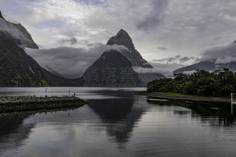 米佛峡湾,新西兰,milford track,云,著名景点,自然美,湖,迈特峰,户外,天空