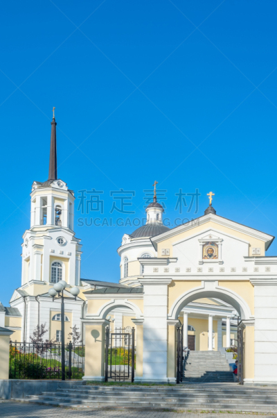 运气,圣玛丽,寺庙,俄罗斯,过时的,传统,砖,建筑业,著名景点,圆顶建筑