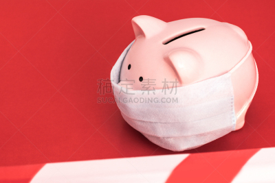 健康保健,小猪扑满,日冕形病毒,红色,粉色,2019,红色背景,防污染口罩,衣服,排除