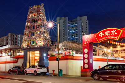 新加坡,宝塔,街道,天空,美,灵性,艺术,水平画幅,夜晚,无人