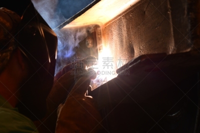 一个人,焊工,太阳,方向,齿轮,热,手套,部分,盖恩斯维尔,色彩鲜艳